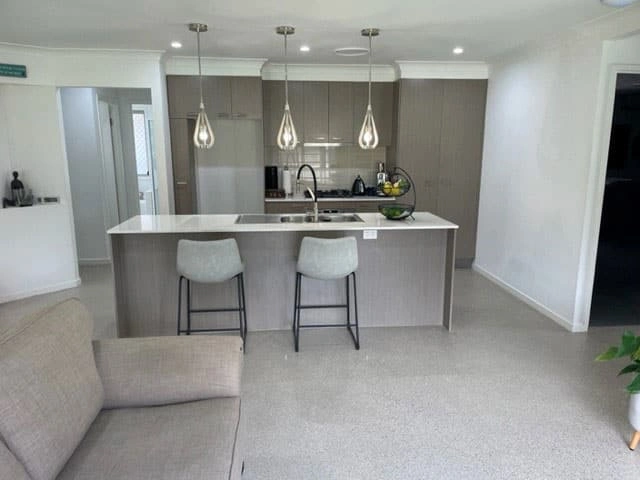 Open-plan interior after epoxy coating by Tough Floors