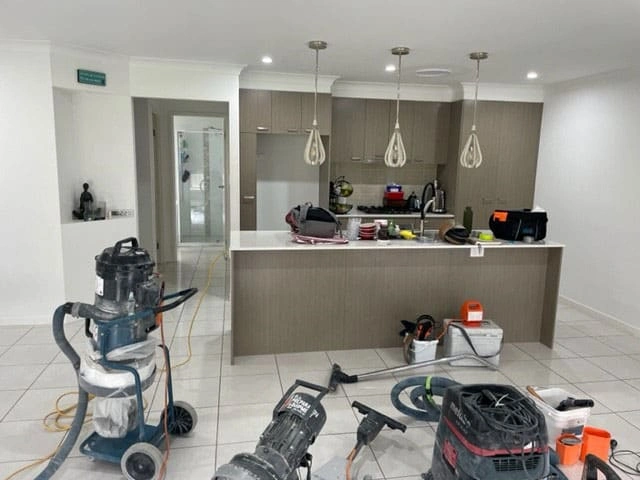 Open-plan interior before coating
